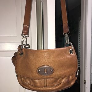 Fossil crossbody purse (brown leather)