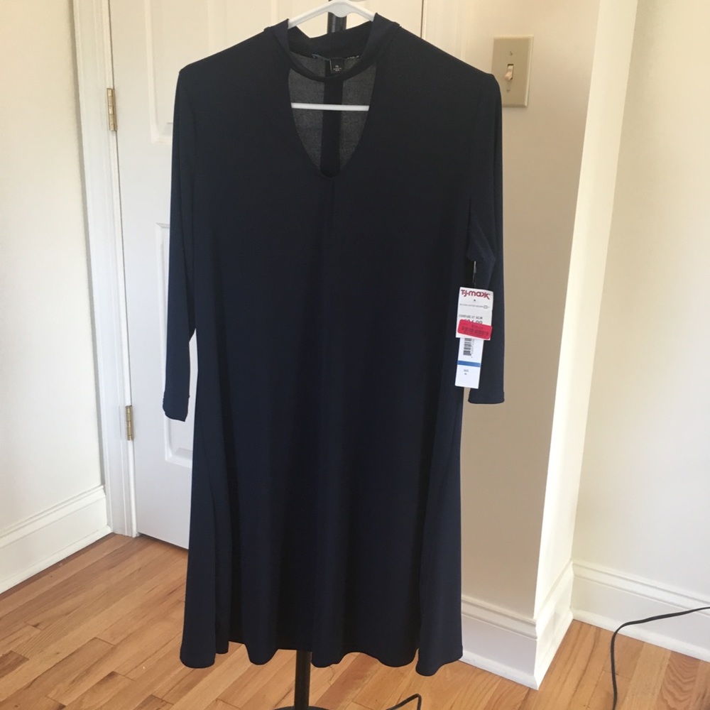 Chic, dark blue choker dress - NWT
