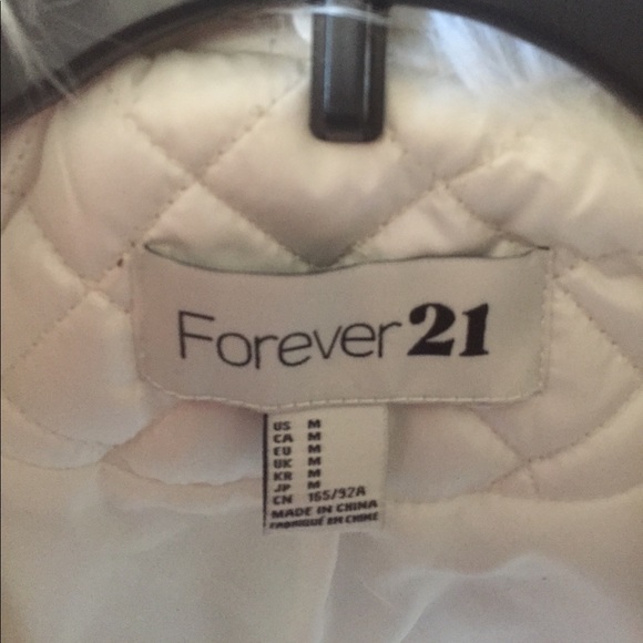 Forever 21 White Zip. Detach. Collar Jacket Size M - Picture 5 of 5