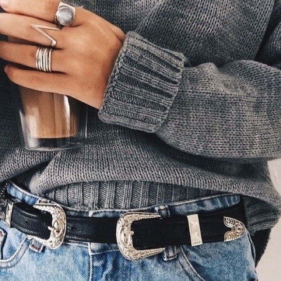 Urban Outfitters Accessories - Black Western Style Double Belt