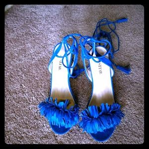Blue heeled shoes