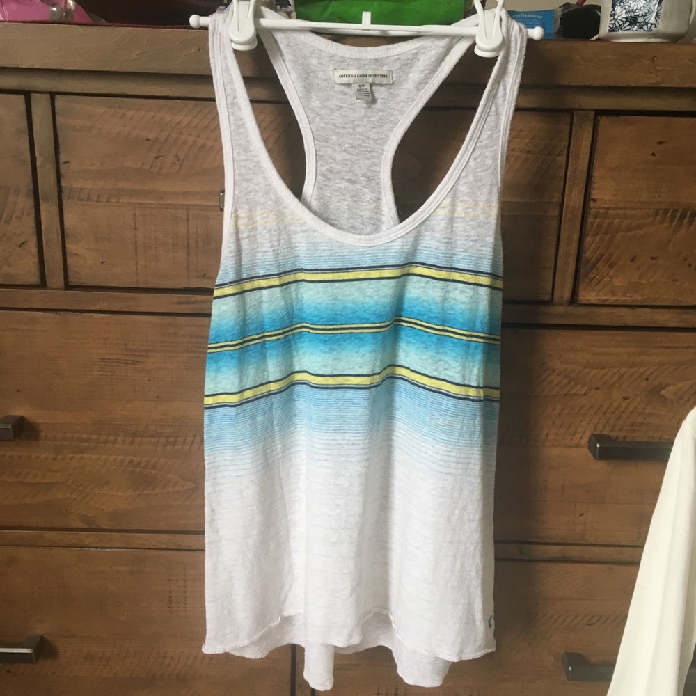 Striped racer back tank top