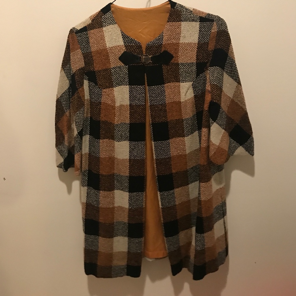 Plaid cape/jacket