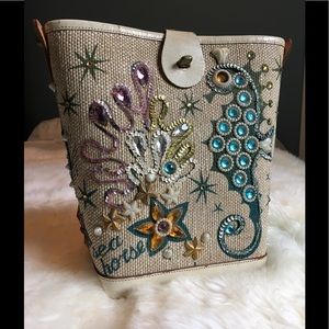 Enid Collins Bucket Purse "Sea Horse" VINTAGE