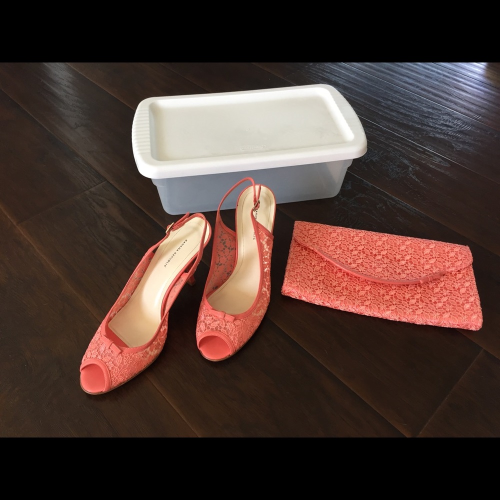 Vintage Lace Sling-backs and Clutch Purse