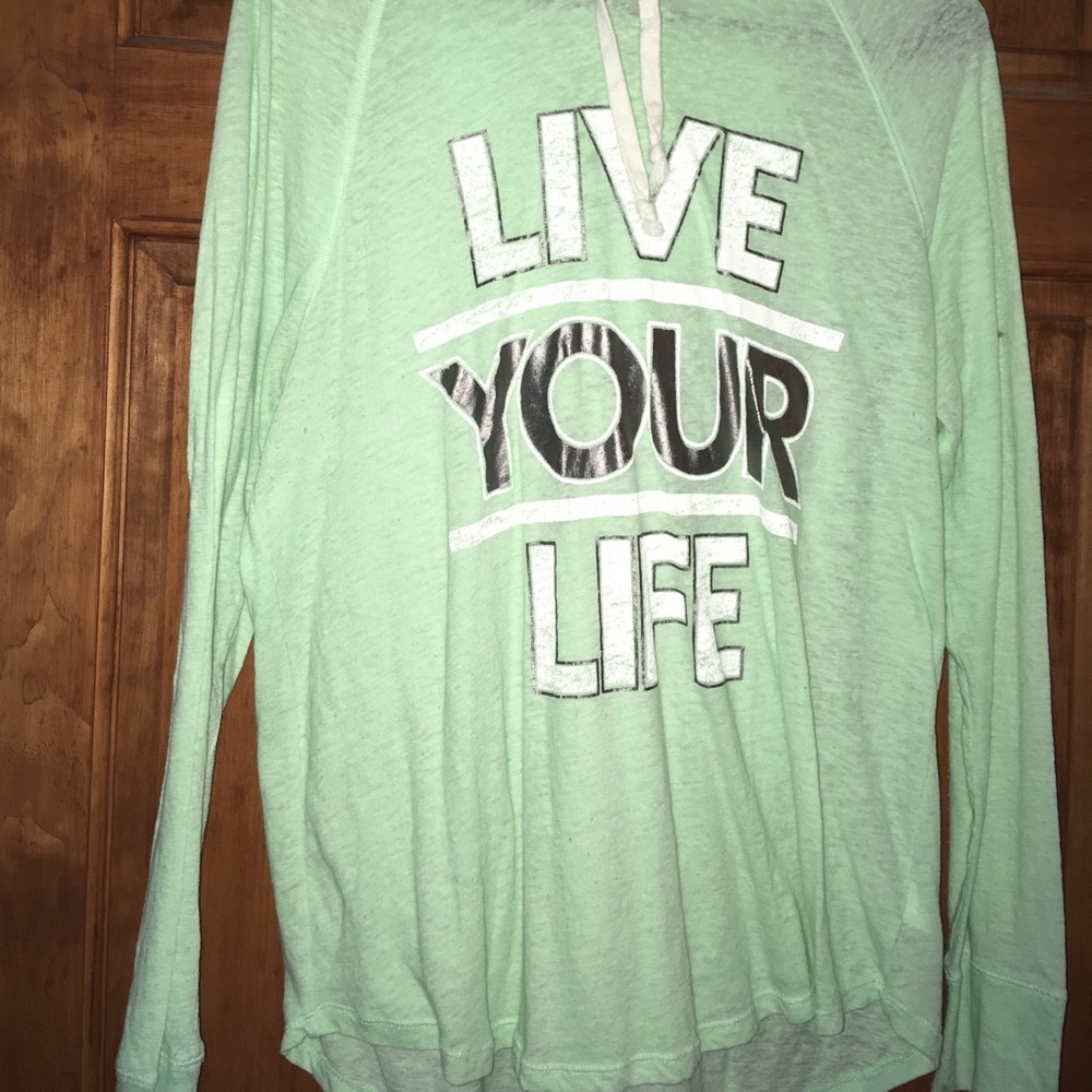 Live your life, light green, light hoodie