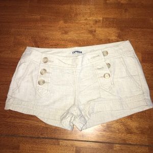 Express Button Front Shorts Size 4 Tan