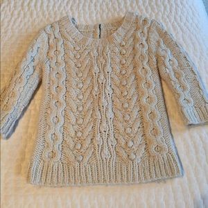 Anthropologie cream cableknit