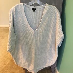 Express light grey shirt sleeve poncho sweater