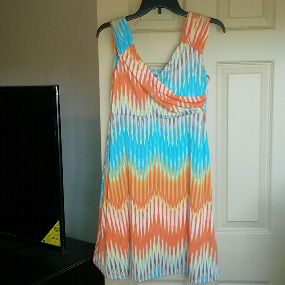 Never worn teal and orange dress