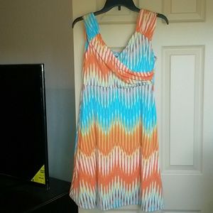 Never worn teal and orange dress