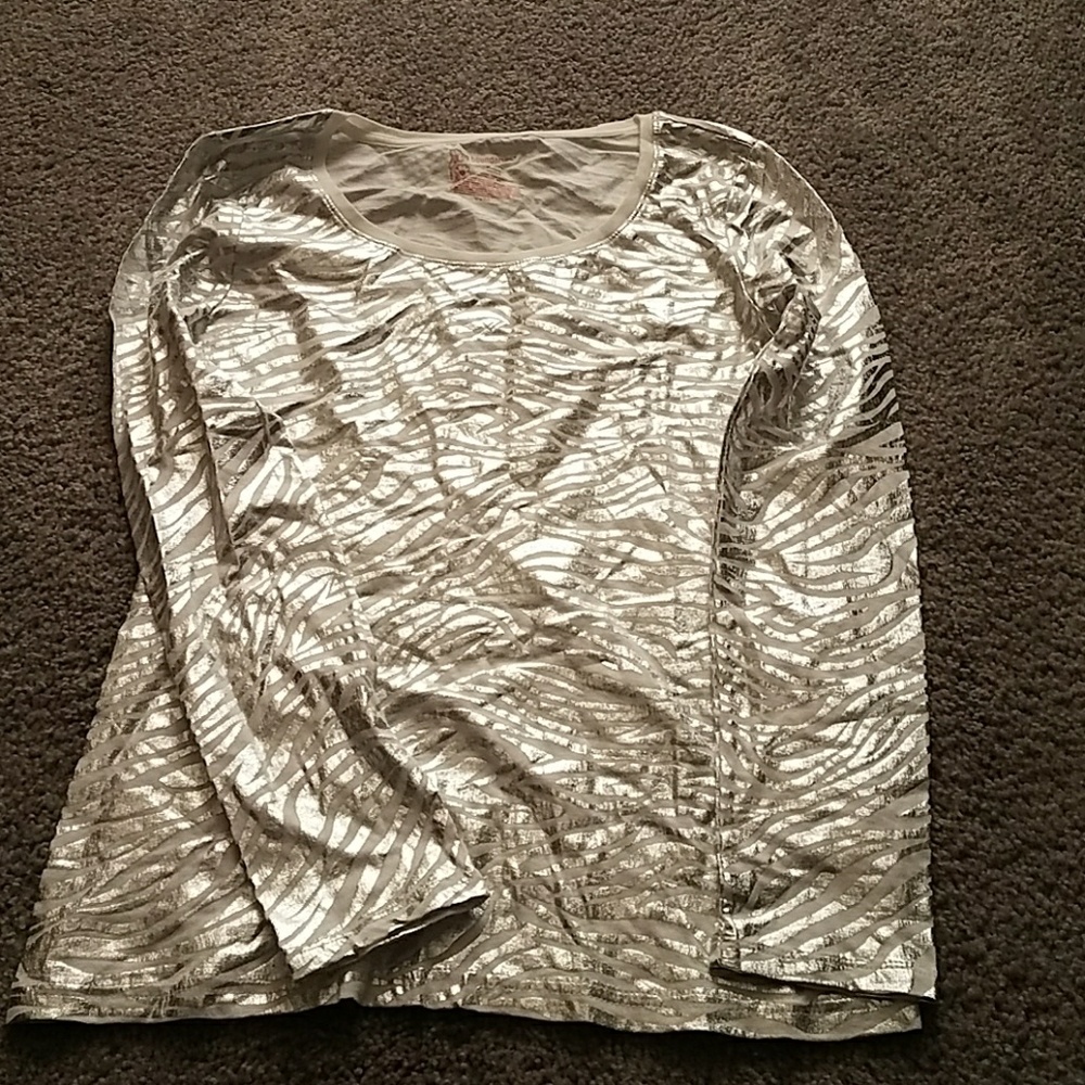 Metallic long sleeve zebra print