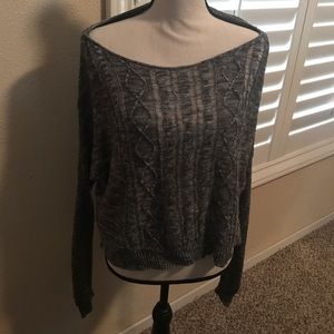 Grey Hollister crop sweater
