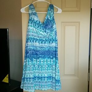 New blue and green dress
