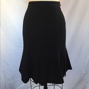 Chanel black trumpet skirt with godets at hem