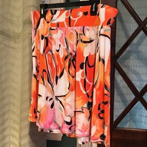 Pink and peach summer skirt lane Bryant 14/16 L22"