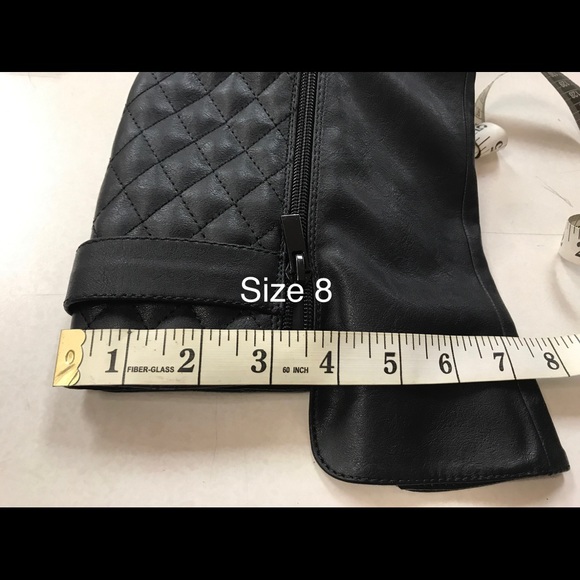 Black Quilted Riding Boots - Picture 6 of 8