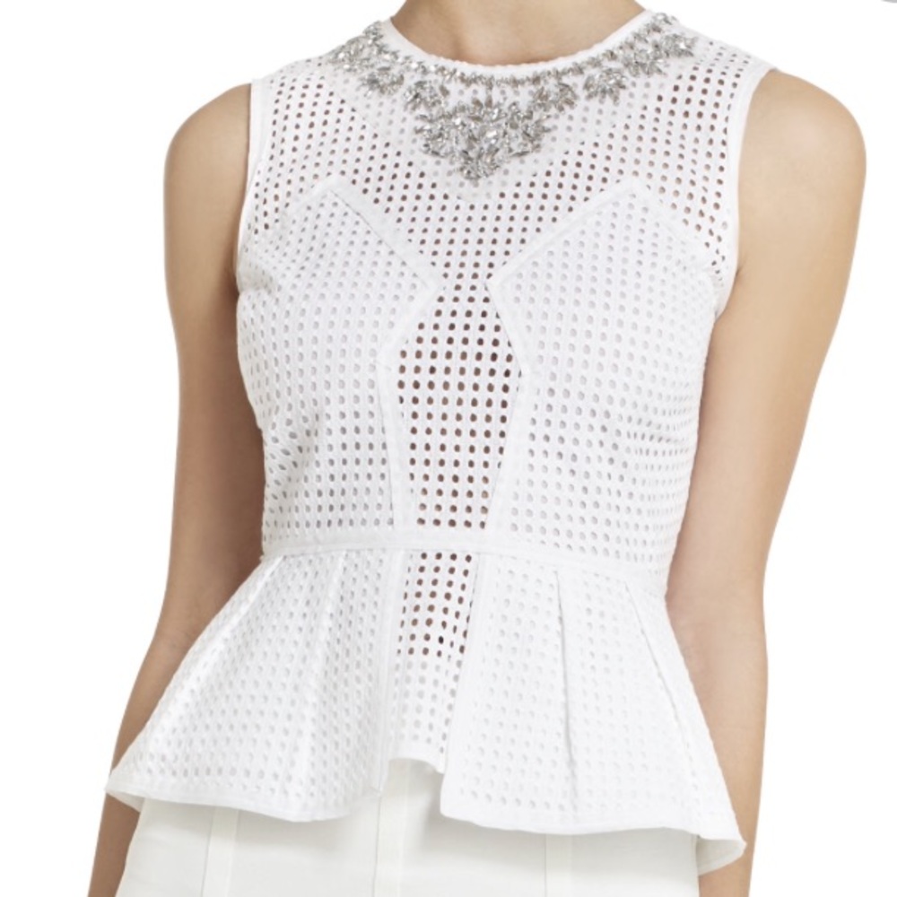 BCBGMAXAZRIA Sabbie Eyelet Bustier Top