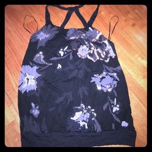 Black sequin Express tank top, size small