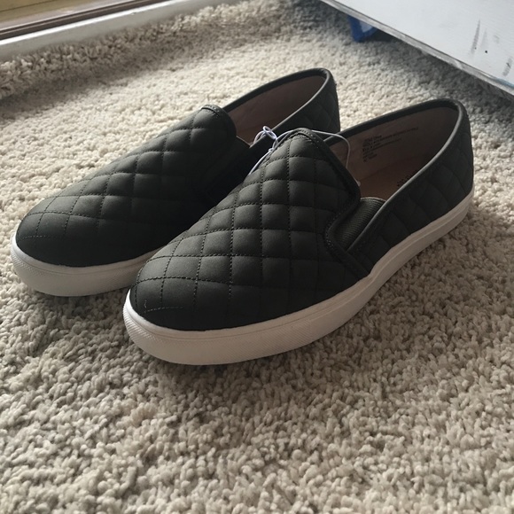 olive green slip on sneakers