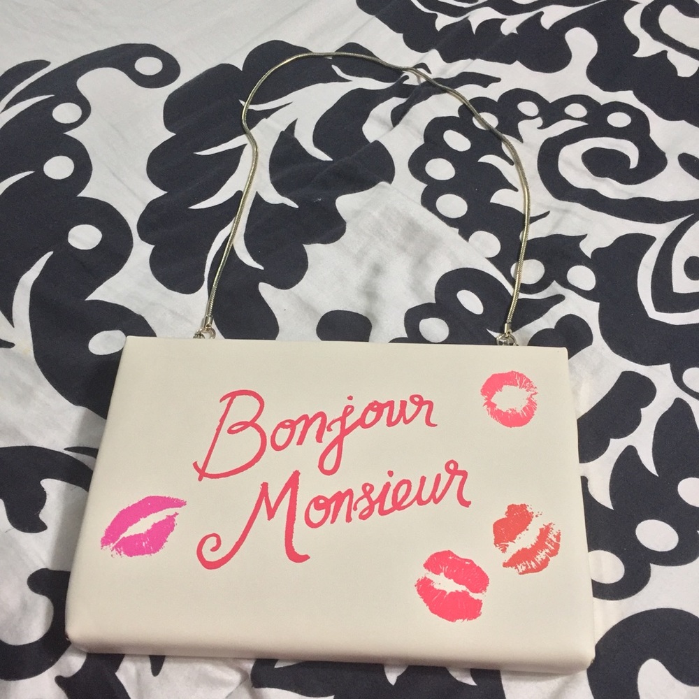 NEW Kate Spade Bonjour Monsieur Clutch