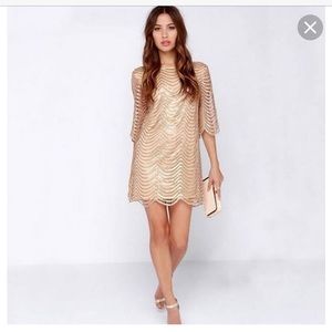 Ark&Co gold scalloped sequin dress