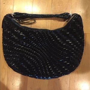 Black Genevieve Weave Bag from Cole Haan