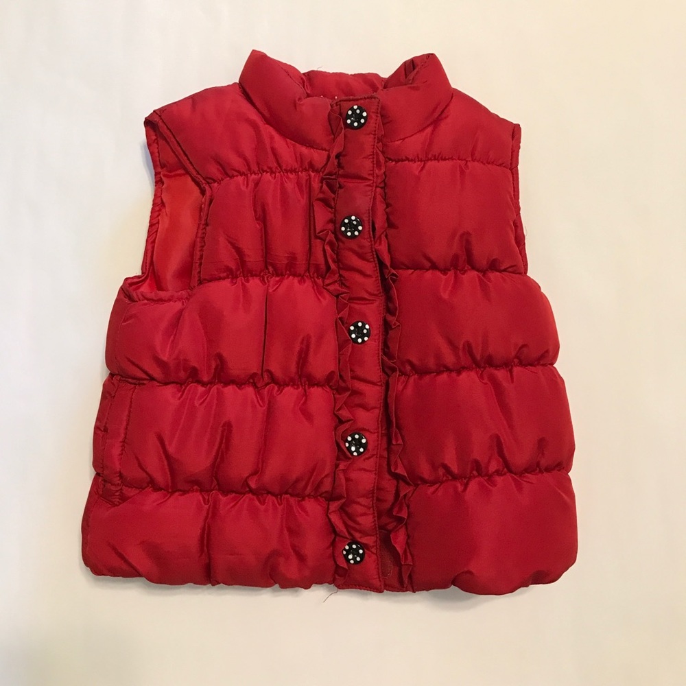 Girls red puffer vest