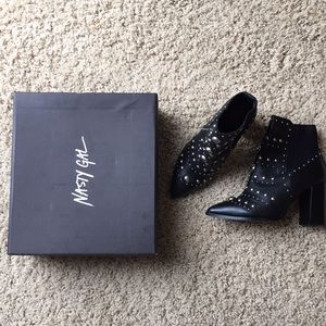 Nasty Gal - Studded Black Leather Booties w/ Heel