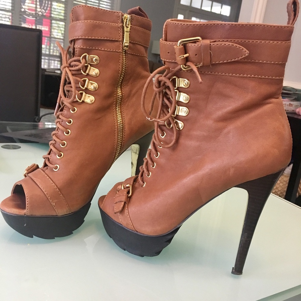 Dark tan Bebe boots