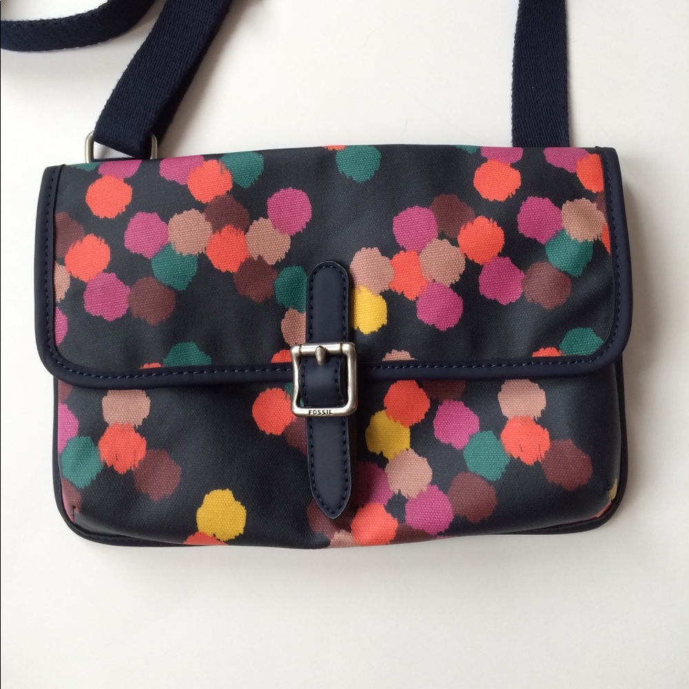 Fossil polka dot crossbody purse