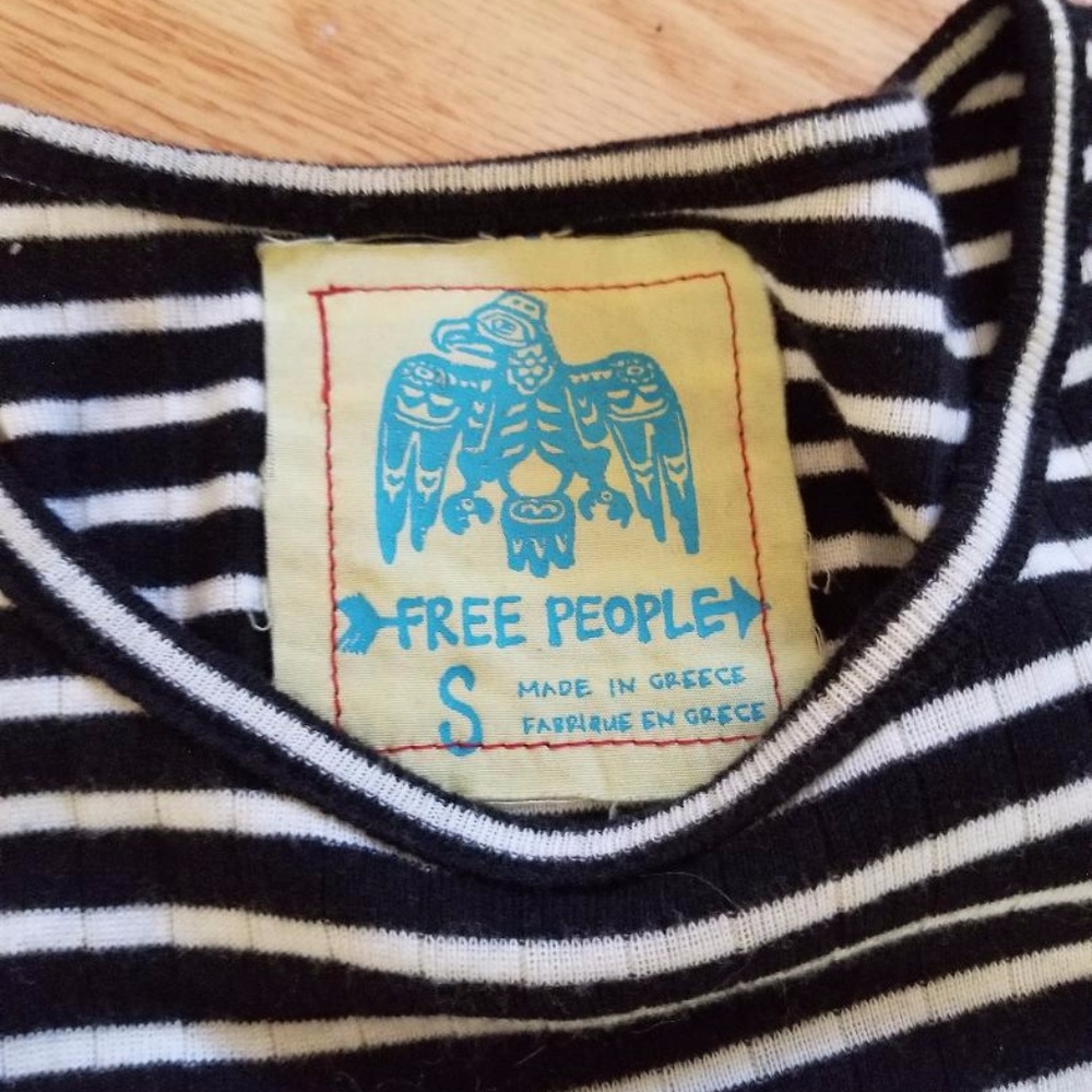 Free People Black & White Striped Maxi Dress