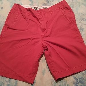 Men's Flat Front Red Shorts Size 32