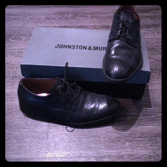 Johnston & Murphy Black Calf Waverly Wingtip 9M main image 4