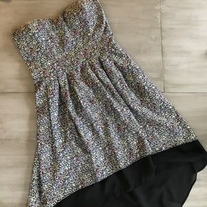 BCBGENERATION Hi Low Strapless Dress