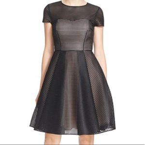 Ted Baker London Illusion Stripe Fit & Flare Dress
