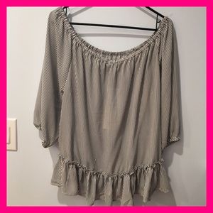 NWT Black and white pinstripe Lila Rose shirt