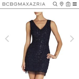 BCBG Marissa V-Neck Dark Midnight Dress
