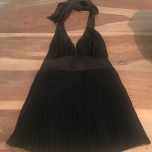 Black halter top with low back