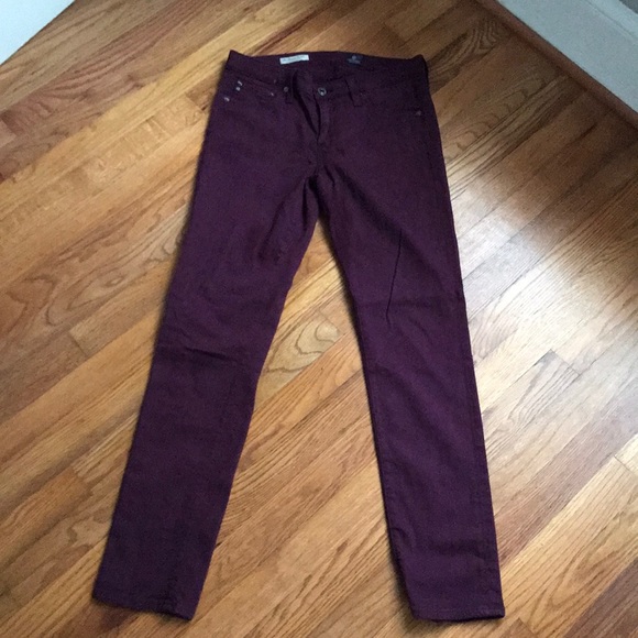 AG maroon the Stevie Ankle slim straight jean - Picture 3 of 6