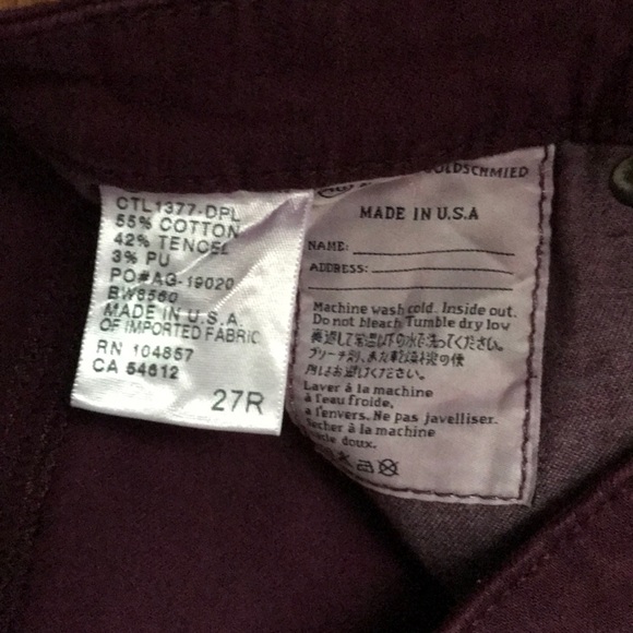 AG maroon the Stevie Ankle slim straight jean - Picture 5 of 6