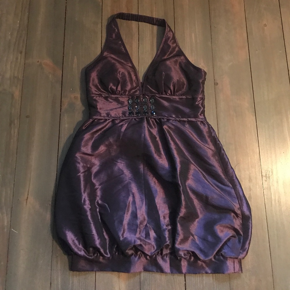 Plum evening dress