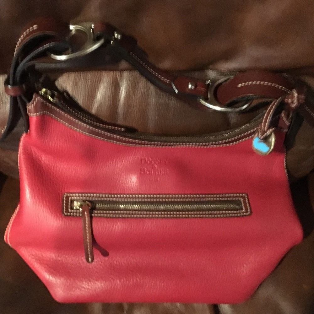 10x13 Dooney & Bourke red leather handbag purse