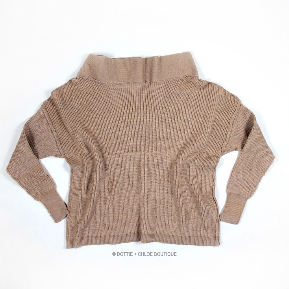 Thick Off the Shoulder Knit Long Sleeve Sweater - Picture 4 of 8