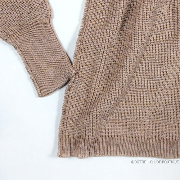 Thick Off the Shoulder Knit Long Sleeve Sweater - Picture 5 of 8