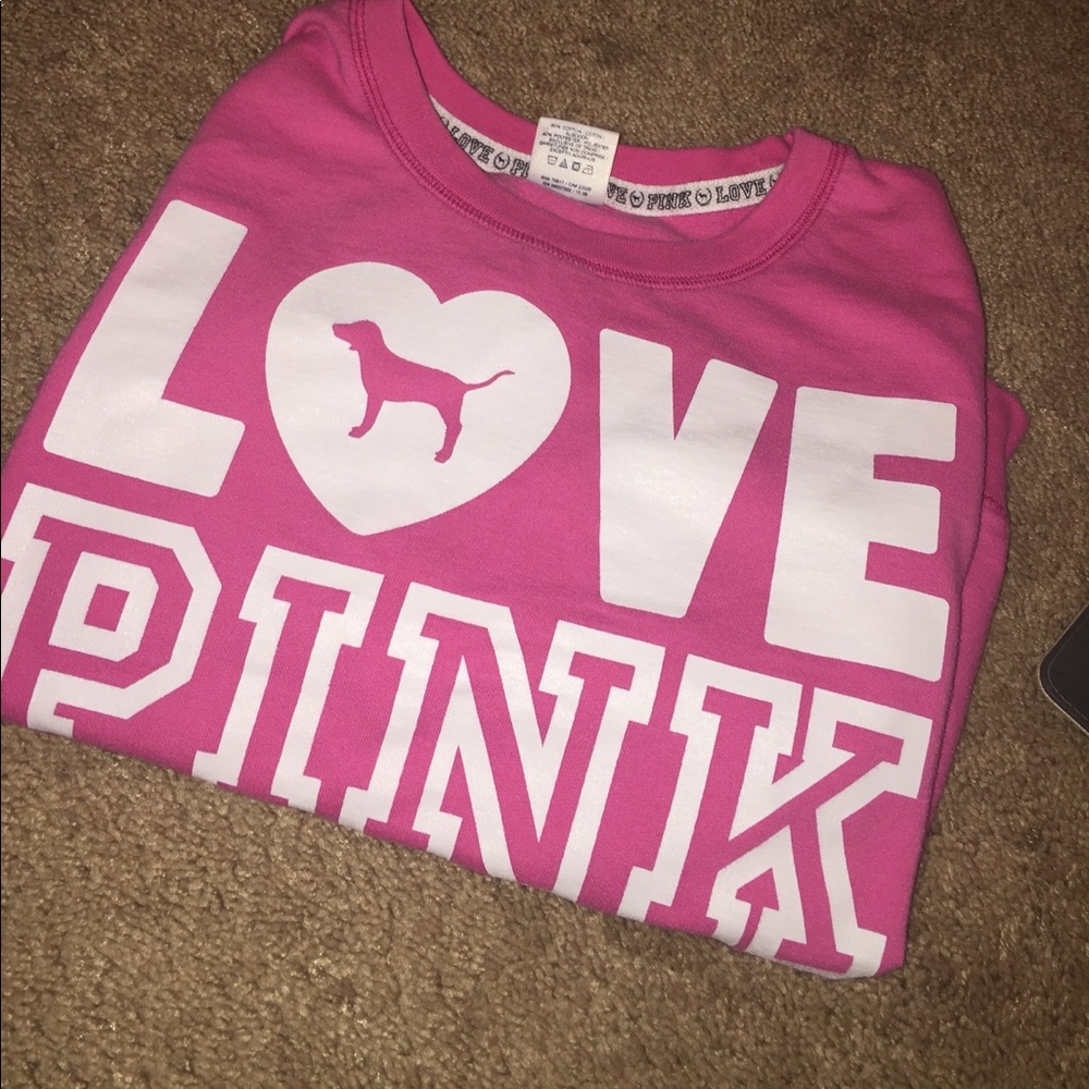 pink sweatshirt!