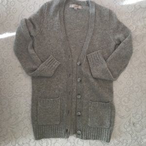 Ann Taylor The Loft long grey cardigan