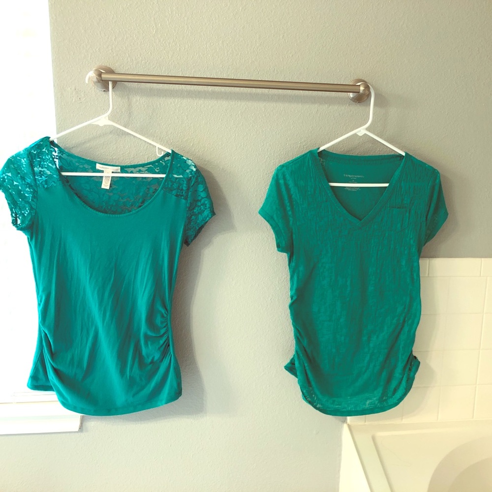 2 GUC Size Medium Turquoise Maternity Shirts