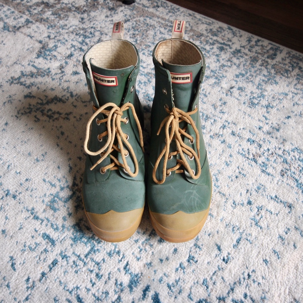 Hunter Olive Green Rubber Rain-boots