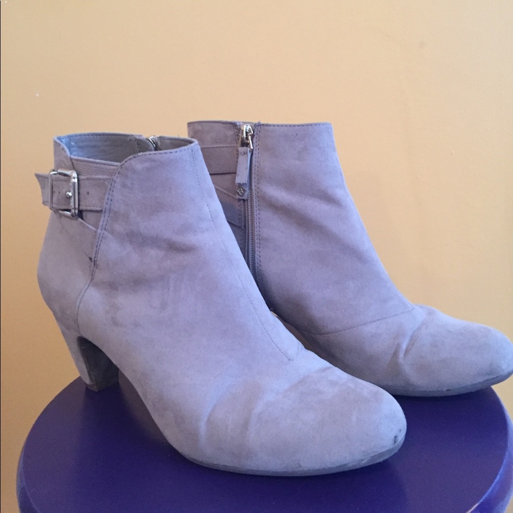 Gray Suede Ankle Booties